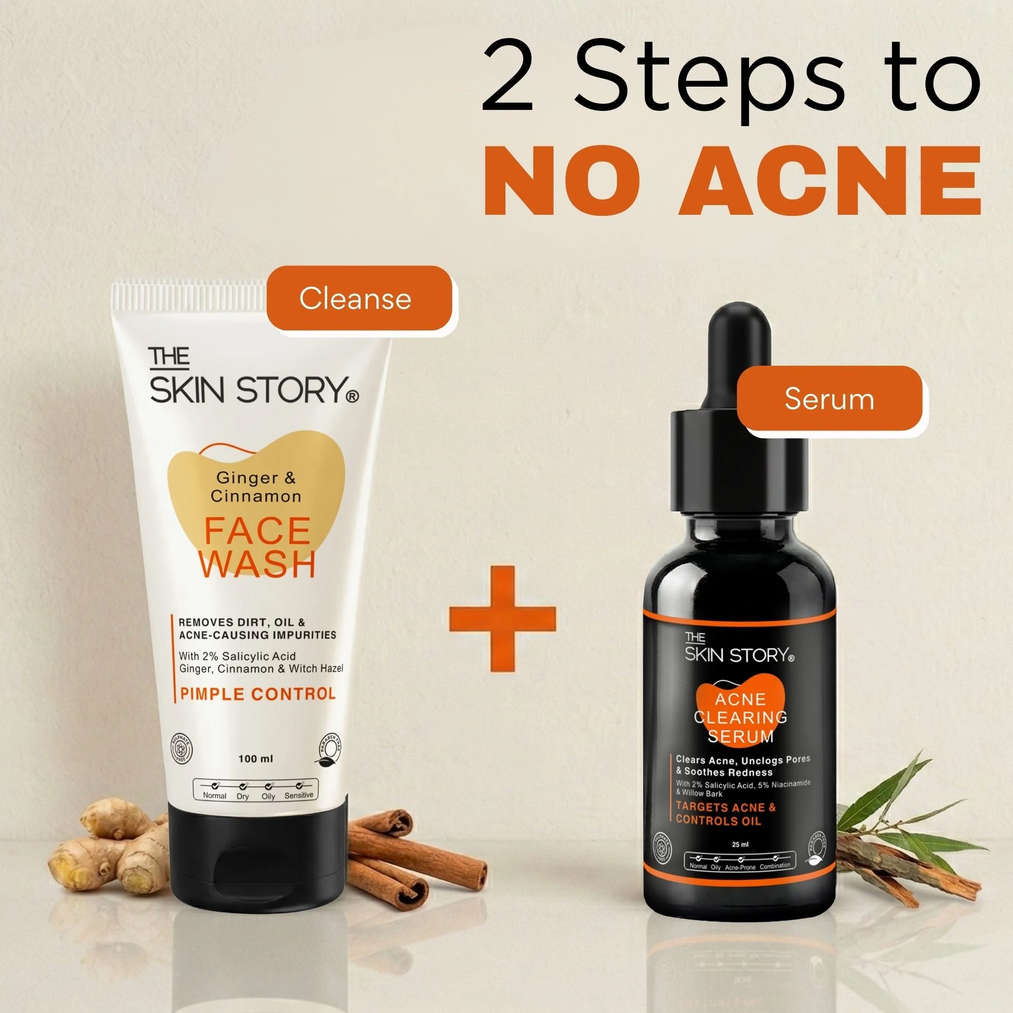 Mild Acne 2-Step Starter Regime Facewash & Serum Combo - Image 14