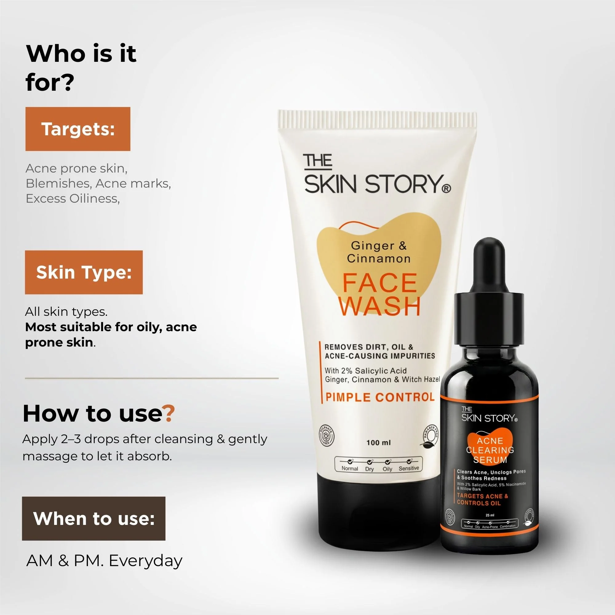 Mild Acne 2-Step Starter Regime Facewash & Serum Combo - Image 7
