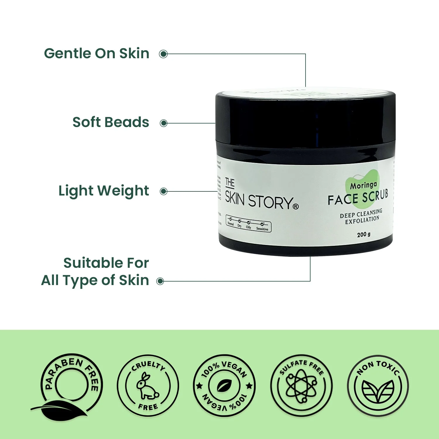 Moringa Face Scrub, 200g - Image 5