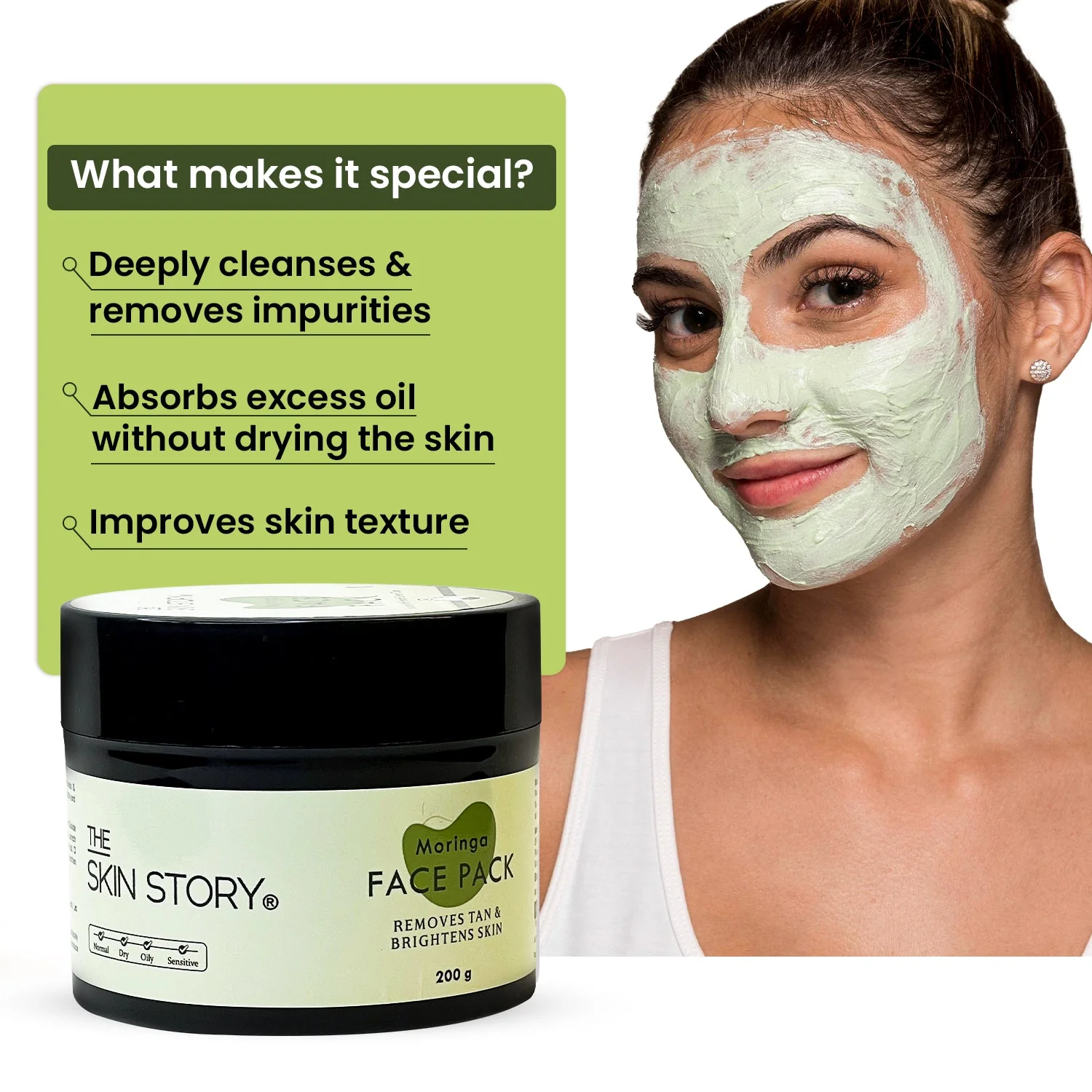 Moringa Face Pack, 200g - Image 3