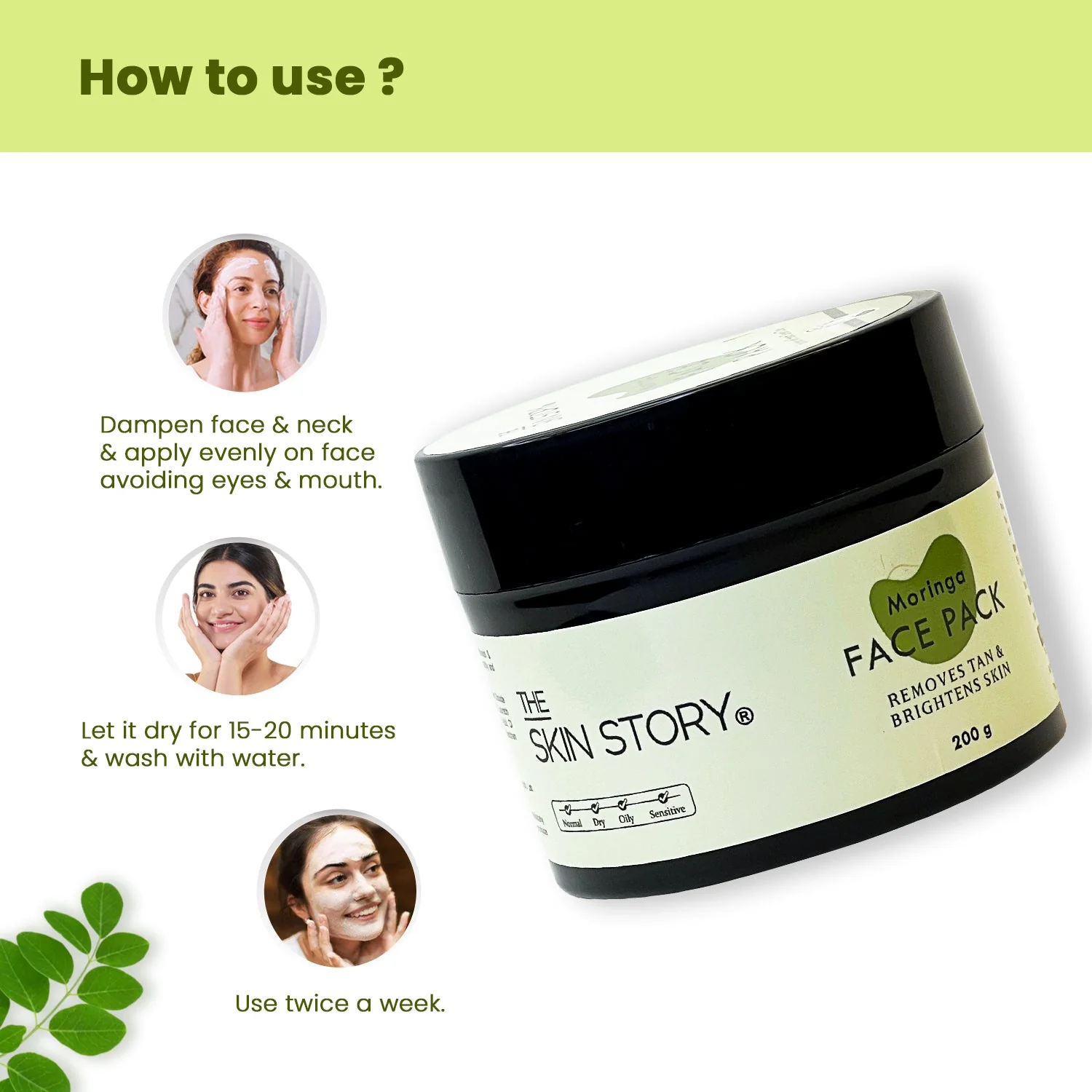 Moringa Face Pack, 200g - Image 6