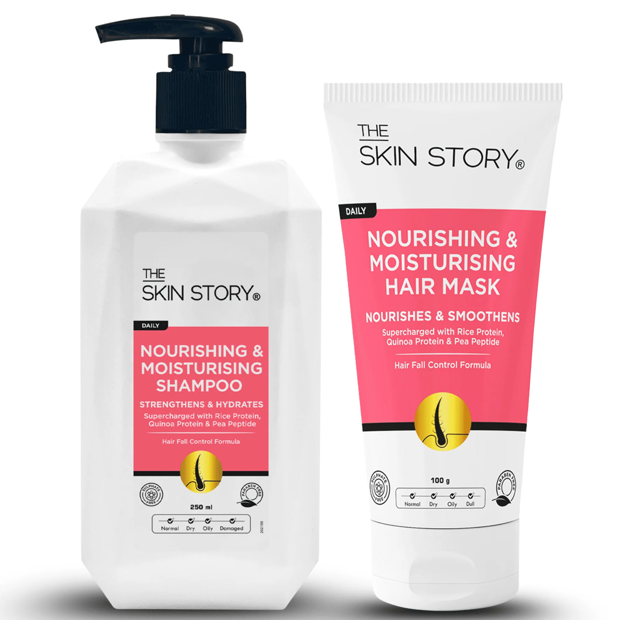 Hairfall Control Duo - Nourishing Moisturising Shampoo + Hair Mask - Image 2