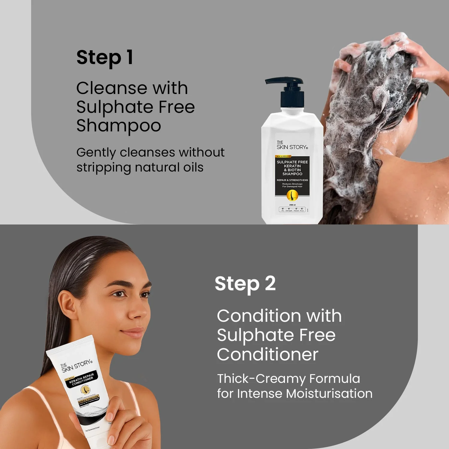 Sulphate Free Keratin Shampoo, Conditioner & Heat Protection Hair Serum - Image 8