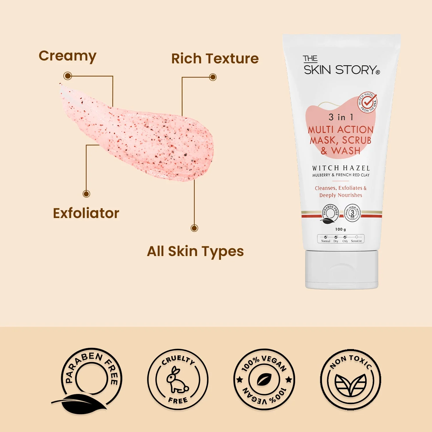 Deep Detox 3-in-1 Clay Wash, Scrub & Pack - Image 5