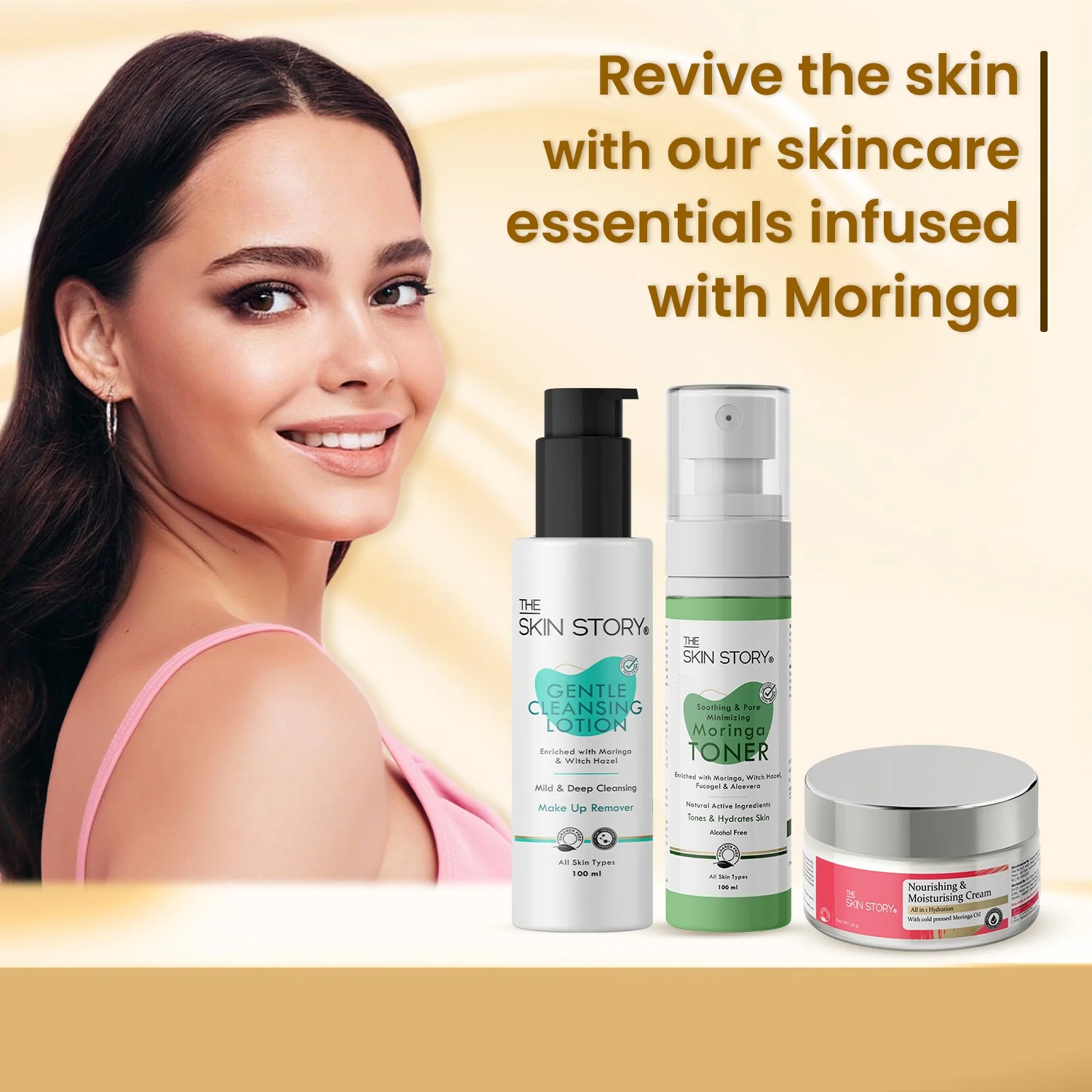 The Skin Story Classic Care Collection (CTM) (The Skin Story Gentle Cleansing Lotion, 100ml The Skin Story Moringa Toner, 100ml The Skin Story Nourishing & Moisturising Cream, 50g) - Image 2