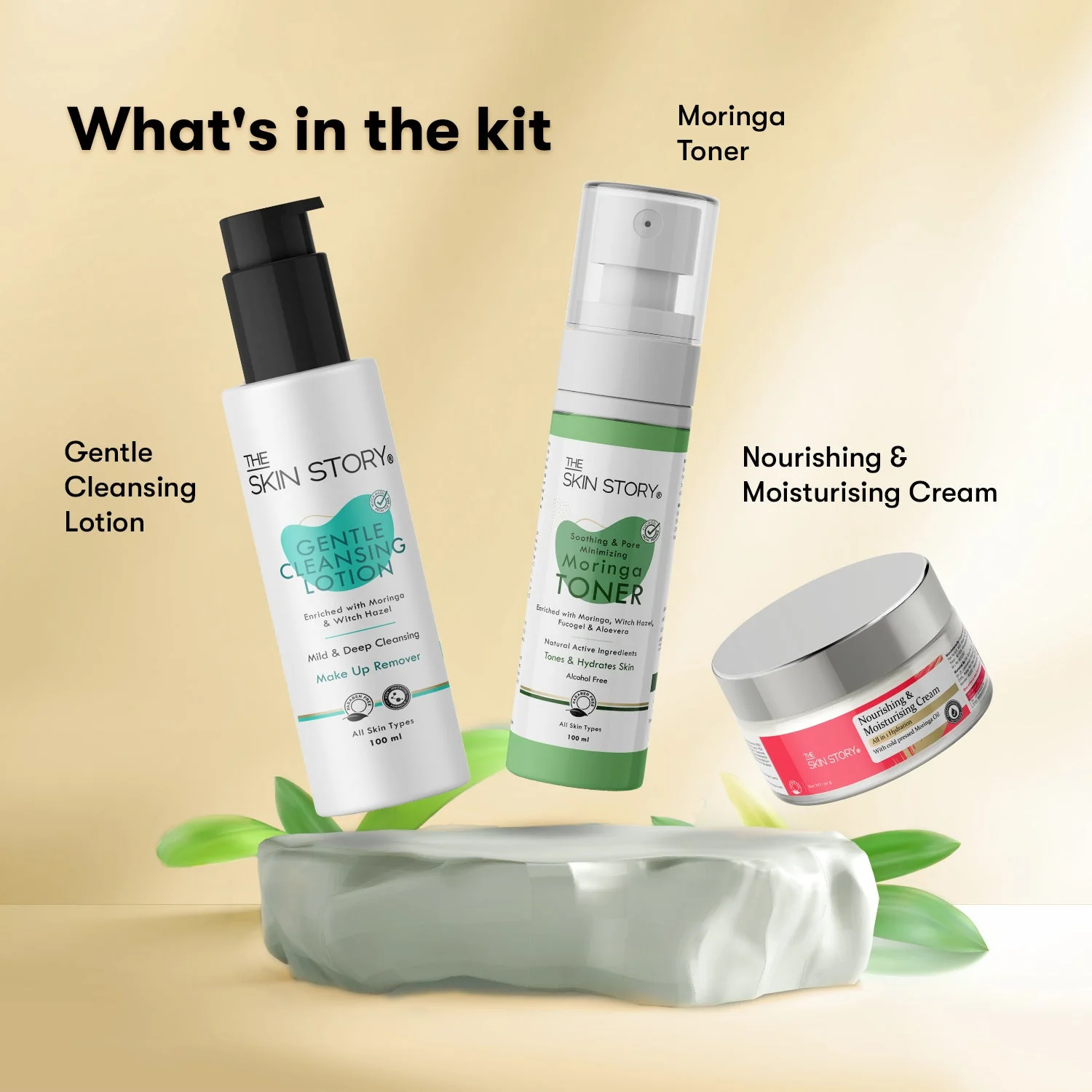The Skin Story Classic Care Collection (CTM) (The Skin Story Gentle Cleansing Lotion, 100ml The Skin Story Moringa Toner, 100ml The Skin Story Nourishing & Moisturising Cream, 50g) - Image 3