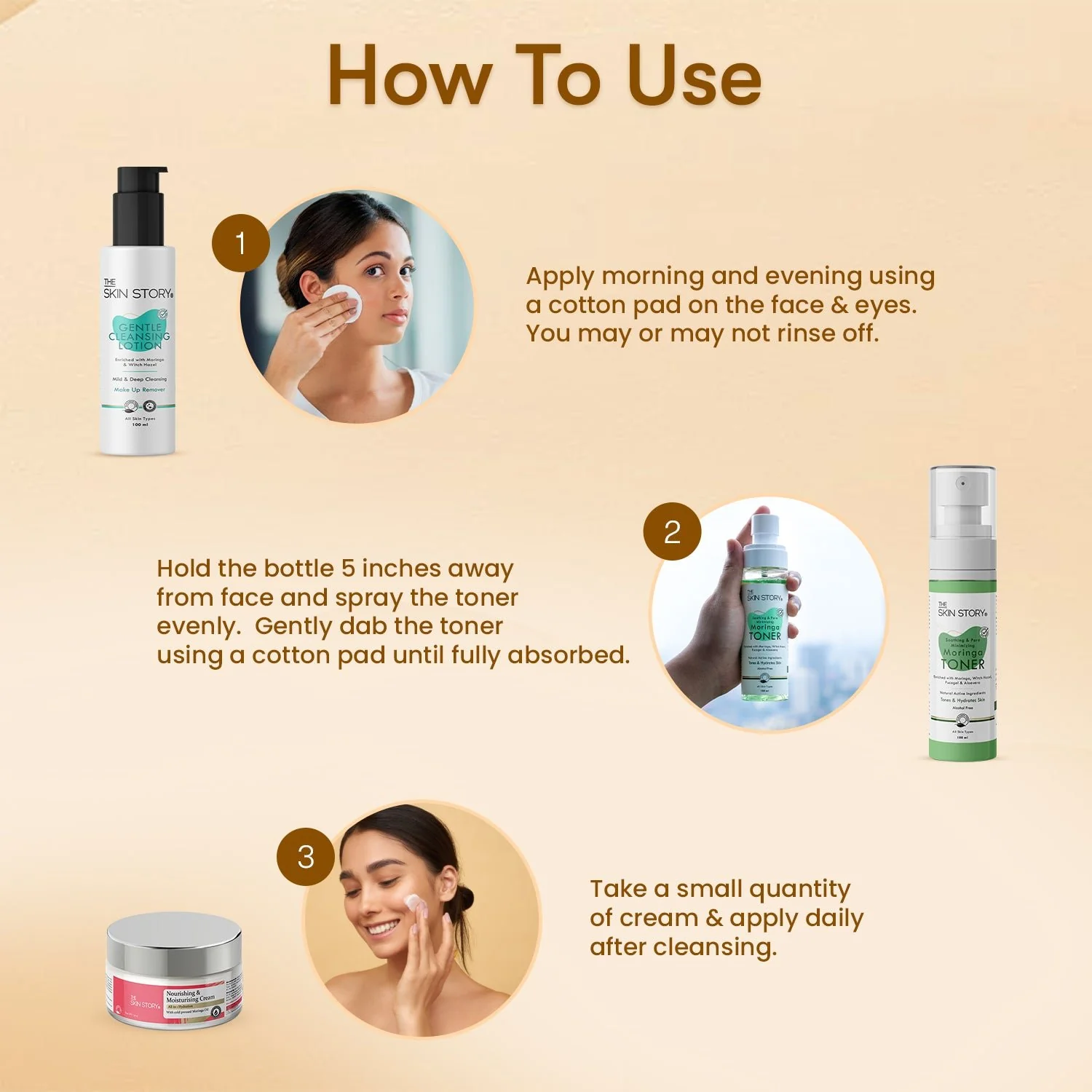 The Skin Story Classic Care Collection (CTM) (The Skin Story Gentle Cleansing Lotion, 100ml The Skin Story Moringa Toner, 100ml The Skin Story Nourishing & Moisturising Cream, 50g) - Image 7