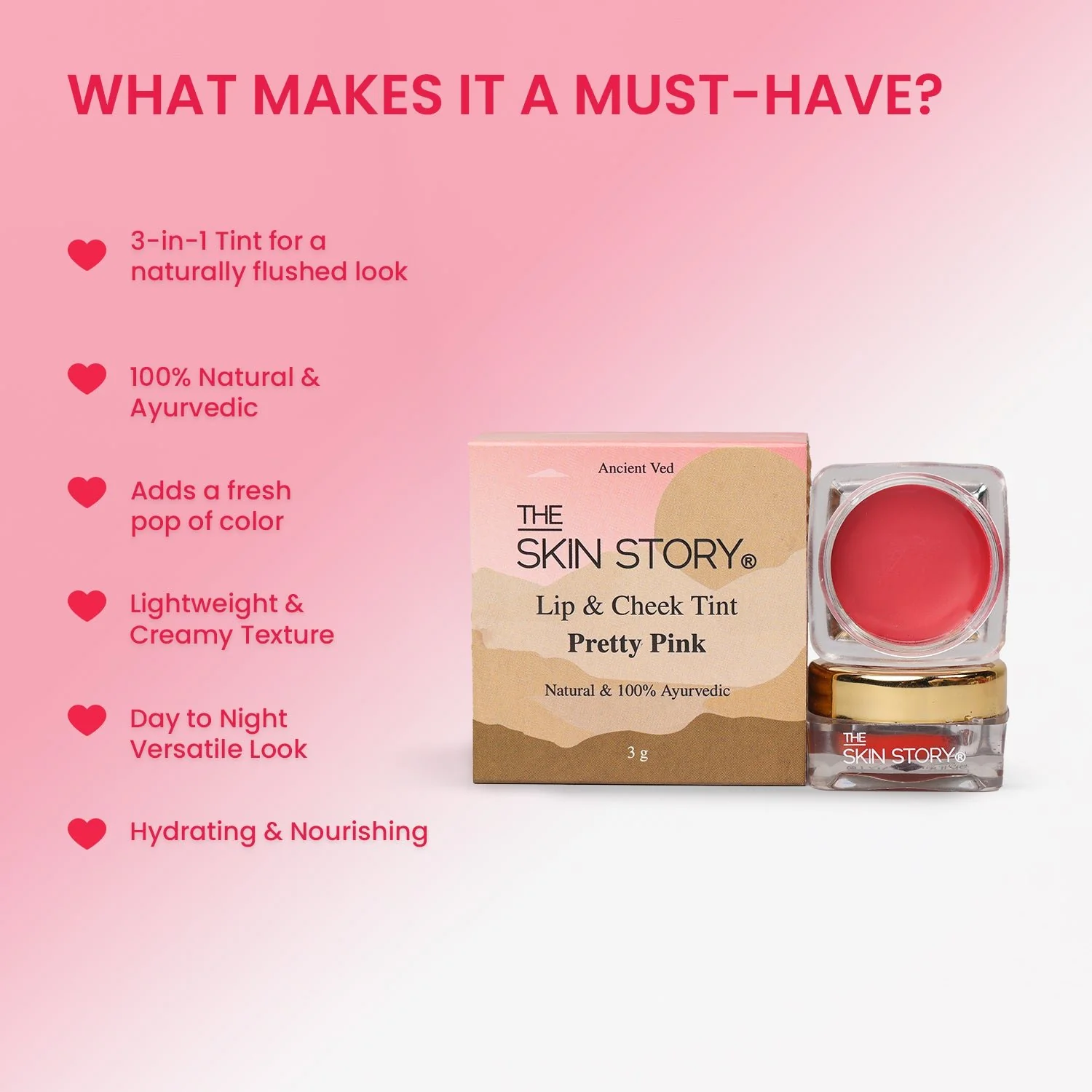 Lip & Cheek Tint Pretty Pink - Image 3