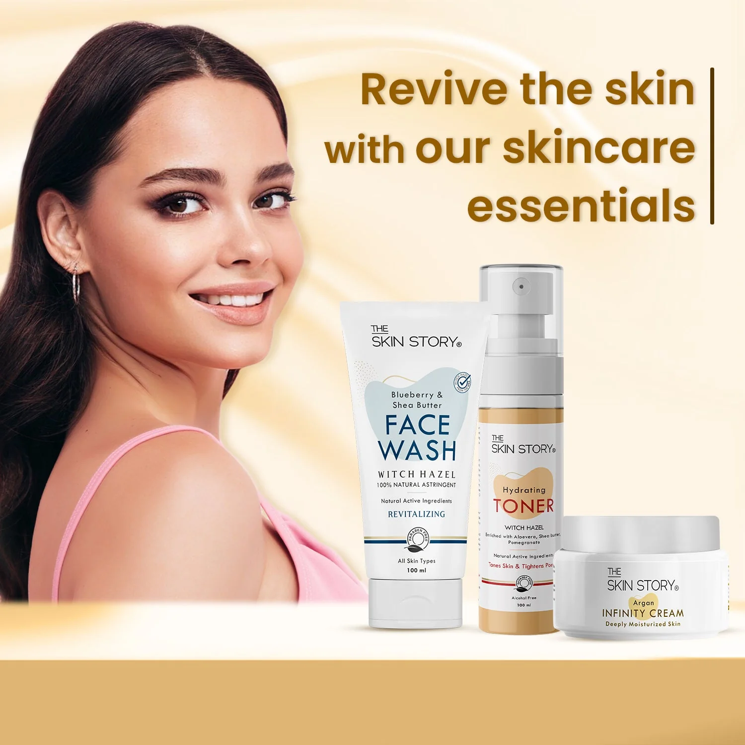 The Skin Story Simple Skincare Trio (CTM) (The Skin Story Blueberry Facewash, 100g The Skin Story Witch Hazel Toner, 100ml The Skin Story Argan Infinity Cream, 50g) - Image 2