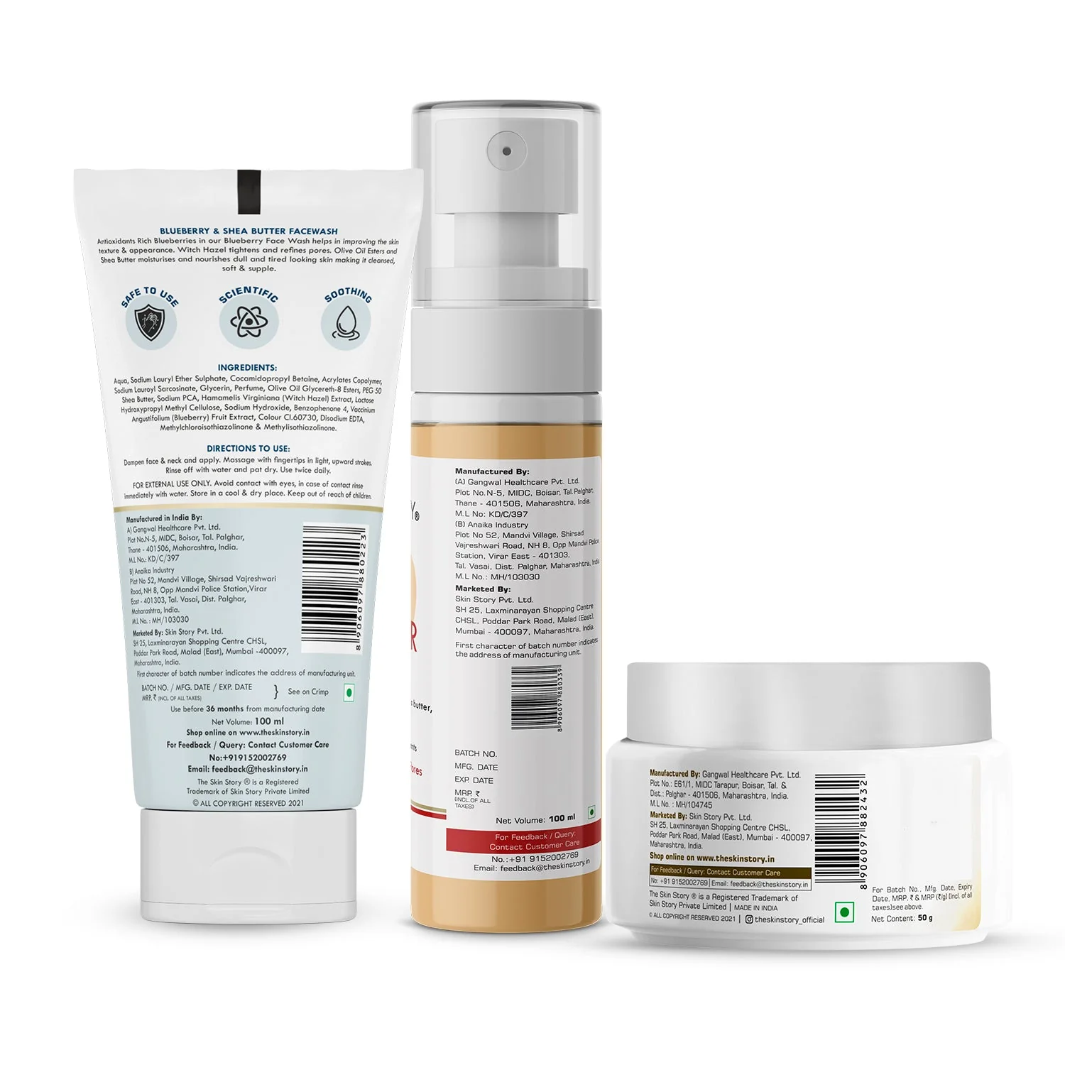 The Skin Story Simple Skincare Trio (CTM) (The Skin Story Blueberry Facewash, 100g The Skin Story Witch Hazel Toner, 100ml The Skin Story Argan Infinity Cream, 50g) - Image 9