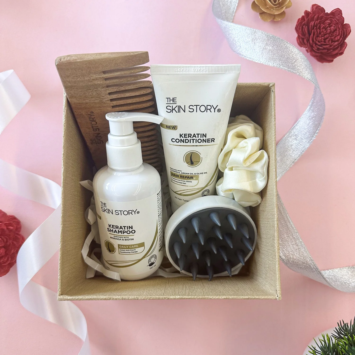 Stronger Hair Stronger You Hamper Keratin Shampoo, 190ml Keratin Conditioner, 100g Scrunchies Scalp Massager Comb - Image 7