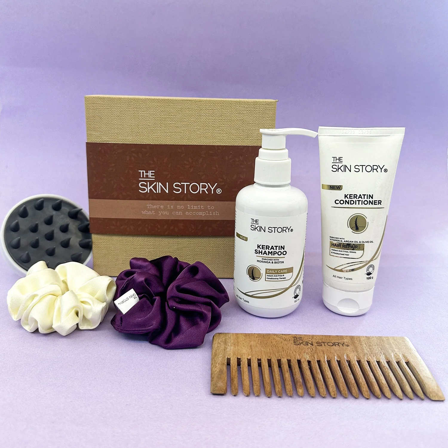Stronger Hair Stronger You Hamper Keratin Shampoo, 190ml Keratin Conditioner, 100g Scrunchies Scalp Massager Comb - Image 8