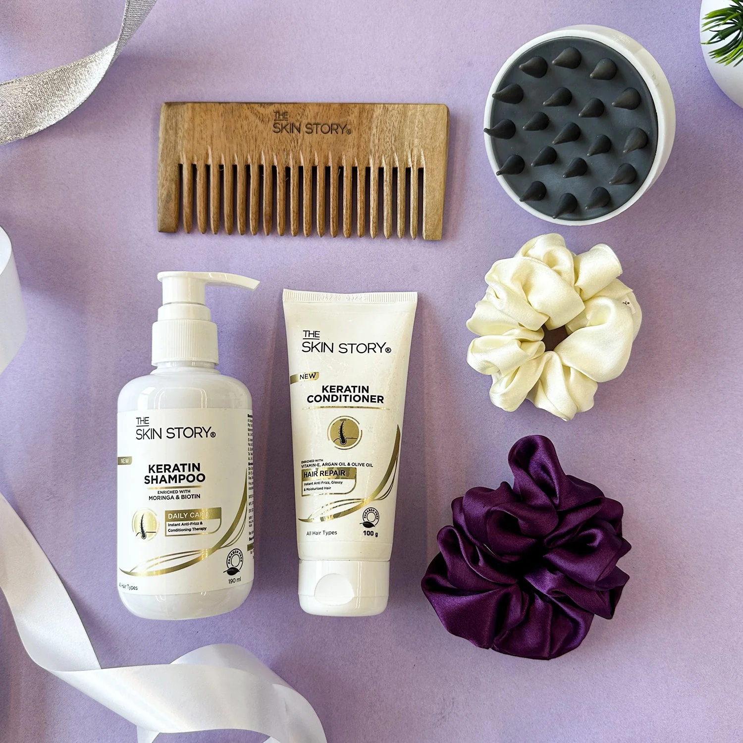 Stronger Hair Stronger You Hamper Keratin Shampoo, 190ml Keratin Conditioner, 100g Scrunchies Scalp Massager Comb - Image 9